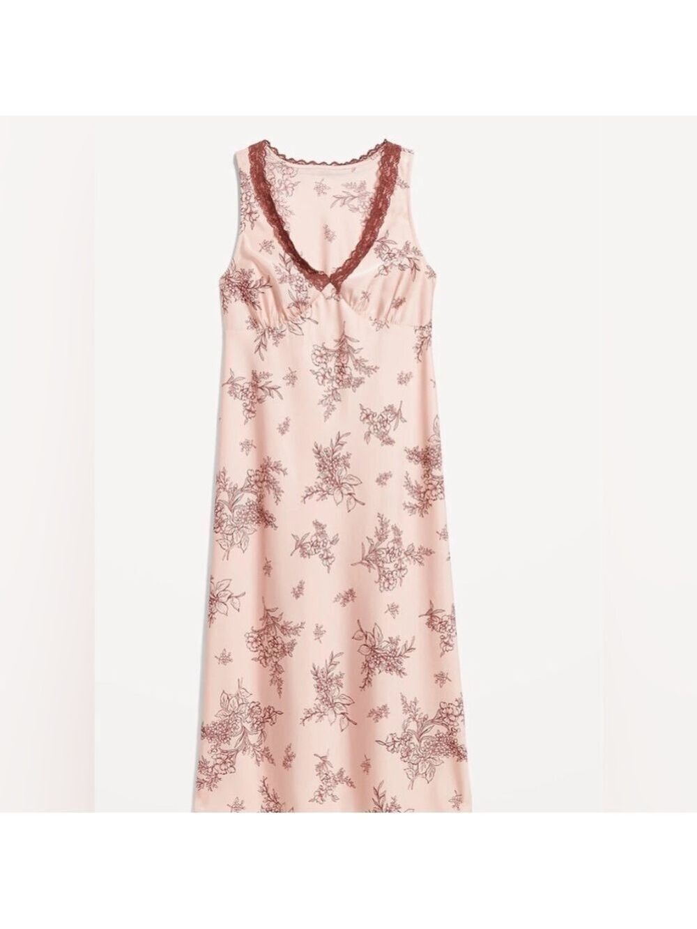 Old Navy Lace Trim Slip Midi Dress NWOT Small Vacation Spring Summer Romantic - Picture 3 of 3